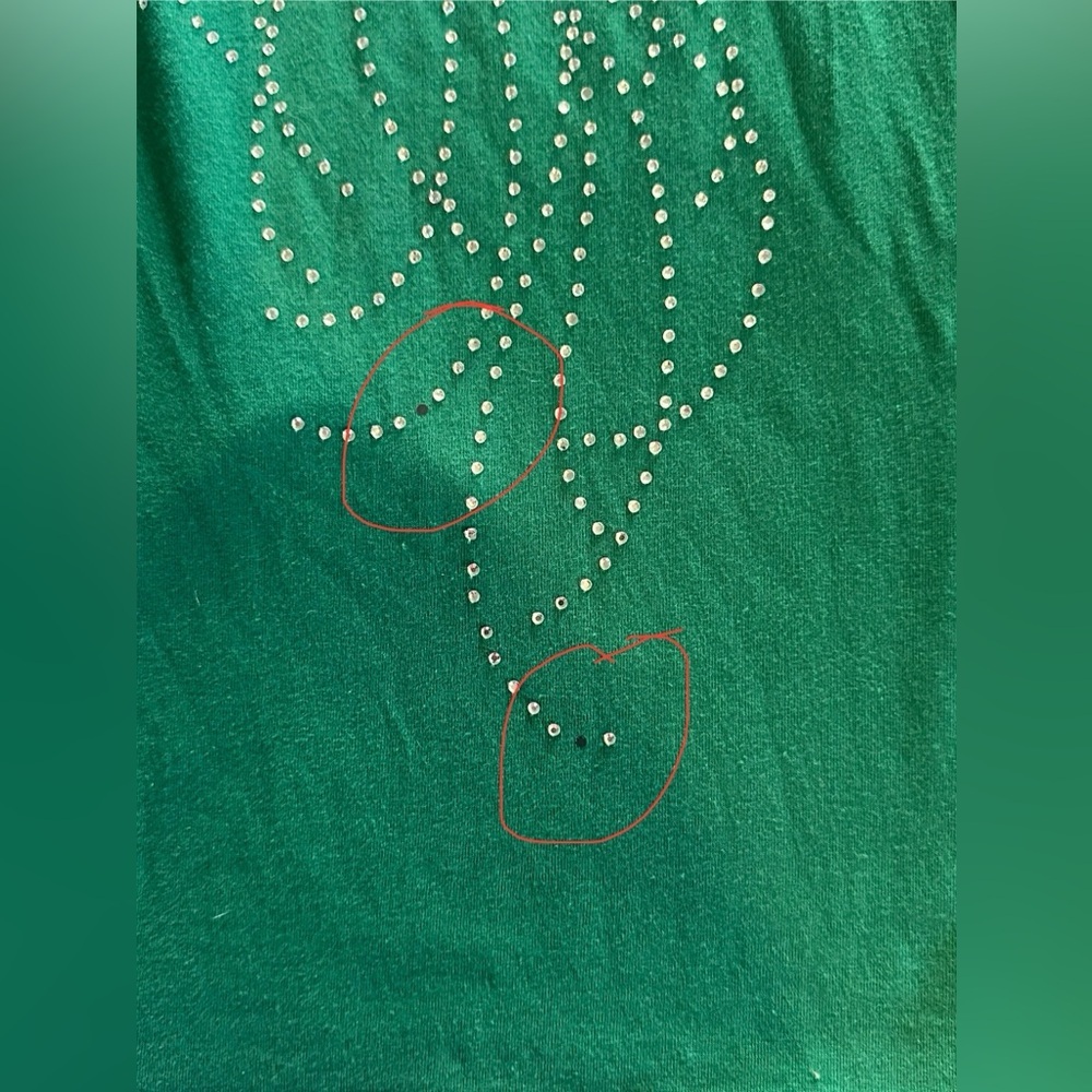 Bob Moche Wearable Art Women’s Long Sleeve Green Pullover Top size 1X Sequins - Picture 5 of 9